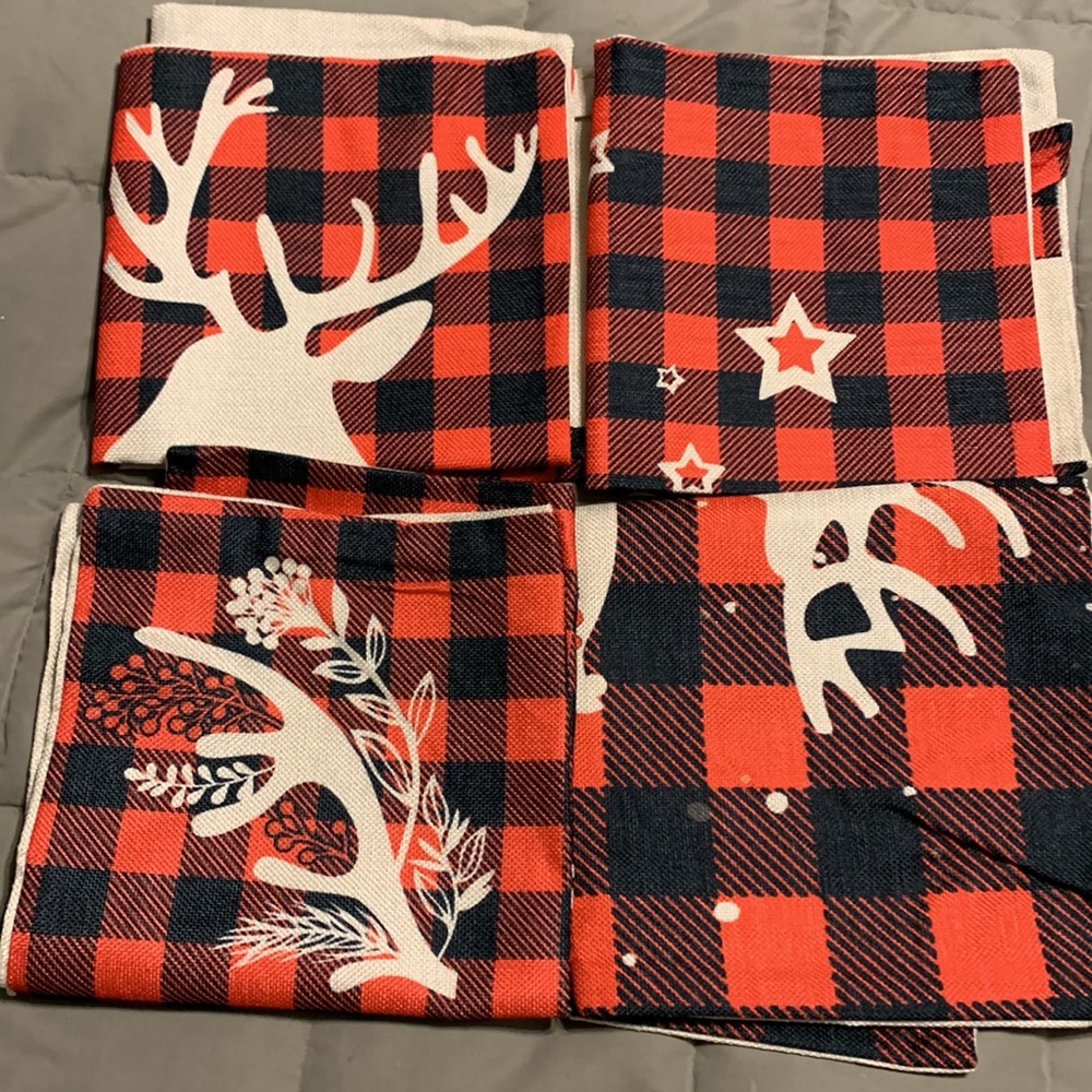 Brand new set of 4 beautiful Christmas Pillow covers. Never used